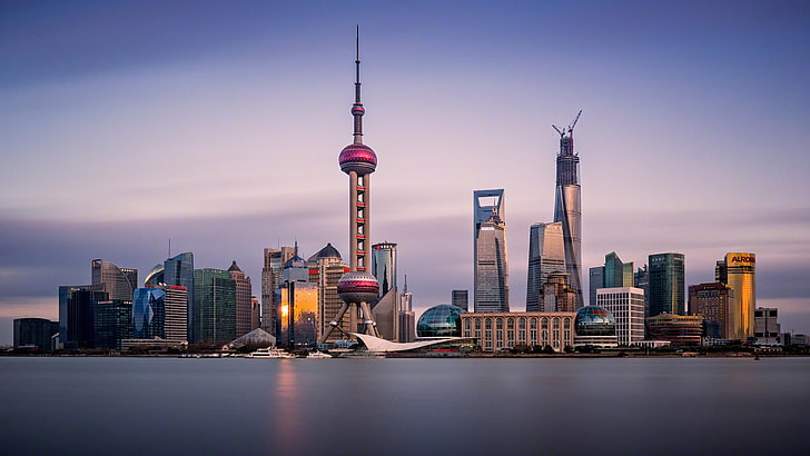 Shanghai Skyline Modern And Oriental Pearl Tv Tower Desktop Wallpaper Hd 2880×1620