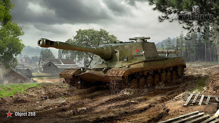 World of Tanks wallpaper, Object 268, wargaming, military, cloud - sky
