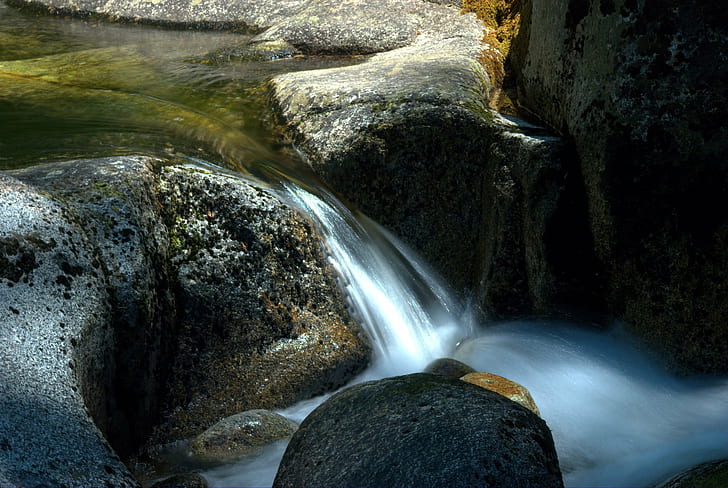waterfalls photo, yosemite, nature, stream, river, rock - Object, HD wallpaper