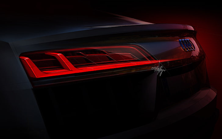 artwork, Audi R8, car, Concept Art, Super Car, Tailights, vehicle, HD wallpaper