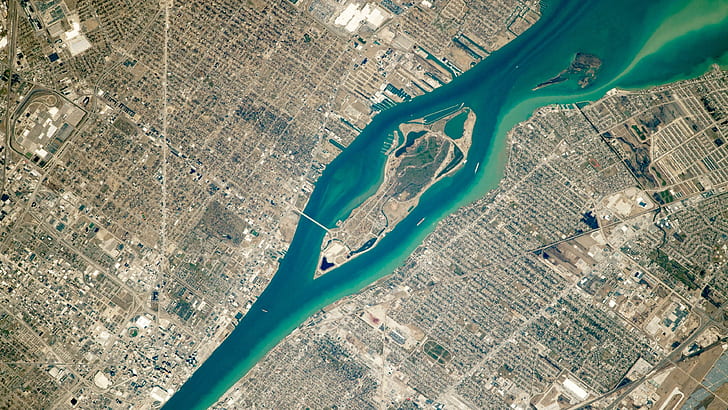 aerial photography, city, strait, border, water, urban, metropolitan, HD wallpaper