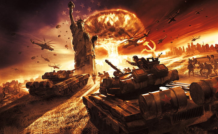 Statue of Liberty illustration, War, USSR, World in Conflict Soviet Assault, HD wallpaper