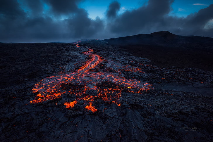 volcano, nature, Hawaii, Tom Kualii, rocks, lava, volcanic eruption, HD wallpaper