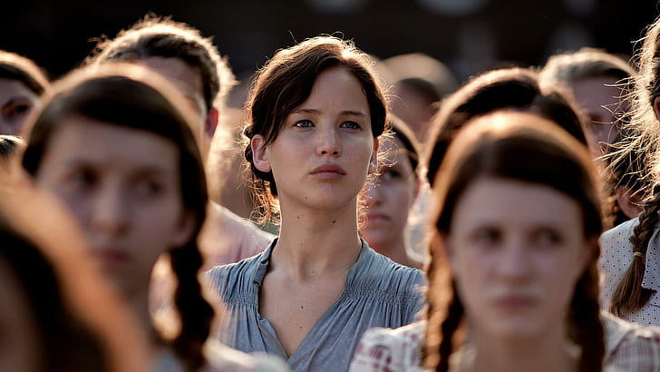 Jennifer Lawrence, brunettes, women, movies, actresses, Katniss Everdeen, The Hunger Games, HD wallpaper