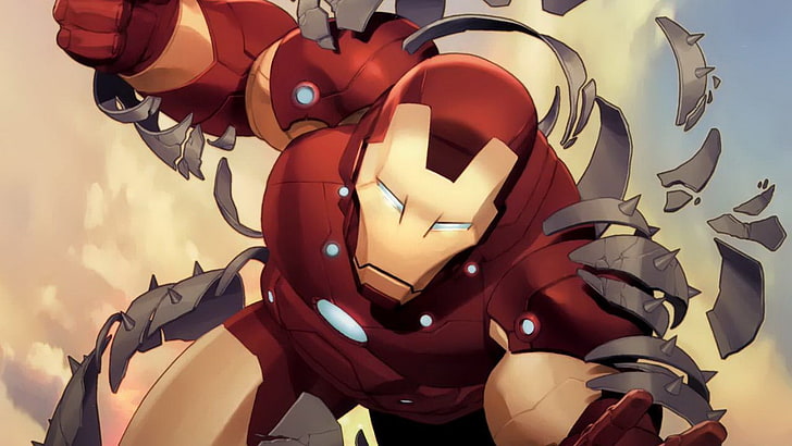 HD wallpaper: Iron Man wallpaper, Marvel Comics, superhero, sky, headwear,  red | Wallpaper Flare