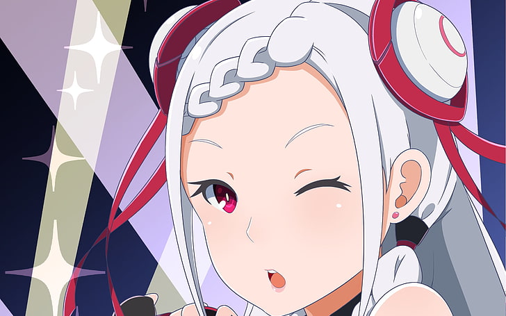 yuna, sword art online the movie: ordinal scale, wink, white hair