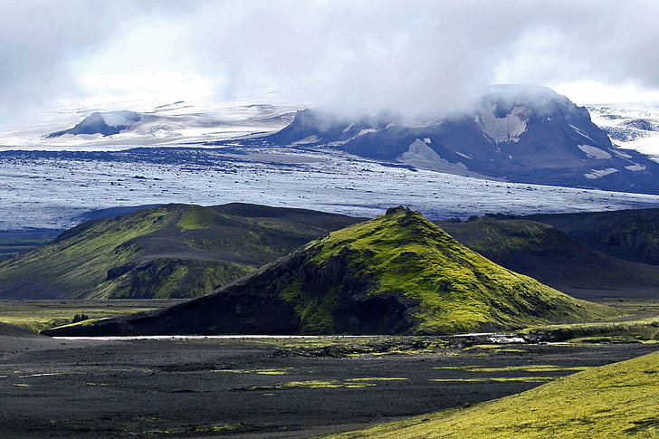 green and black mountain landscape photo, iceland, iceland, Glaciers, HD wallpaper