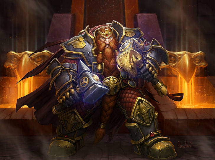 Warcraft, World Of Warcraft, Armor, Dwarf, Magni Bronzebeard, HD wallpaper