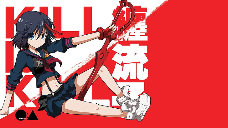 Kill la Kill, Matoi Ryuuko, full length, red, one person, side view