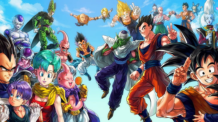 Dragon Ball Z digital wallpaper, anime, Vegeta, Bulma, Majin Boo, HD wallpaper