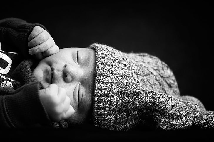 photography, baby, sleeping, eyes closed, one person, headshot, HD wallpaper