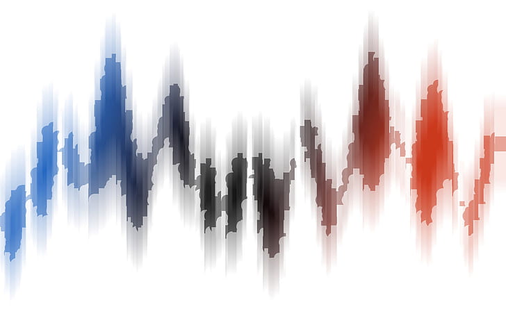 Abstract, Sound Wave, White Background, blue, blue and red abstract illustration, HD wallpaper