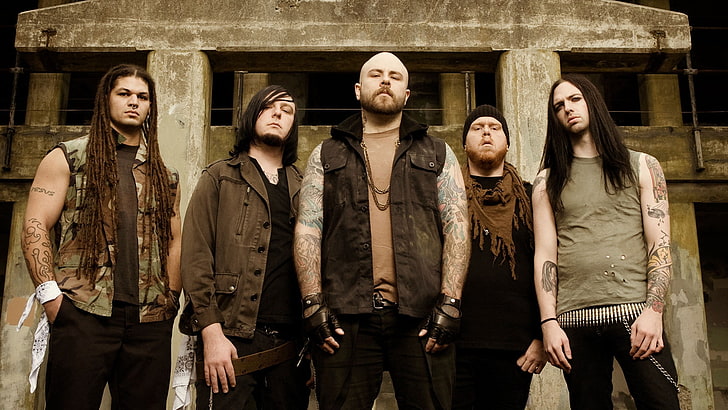 HD wallpaper: five men rock band, demon hunter, bald, tattoo, dreadlocks,  belt | Wallpaper Flare