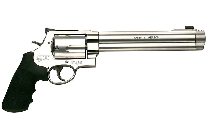 smith and wesson 500 magnum revolver, gun, weapon, white background, HD wallpaper