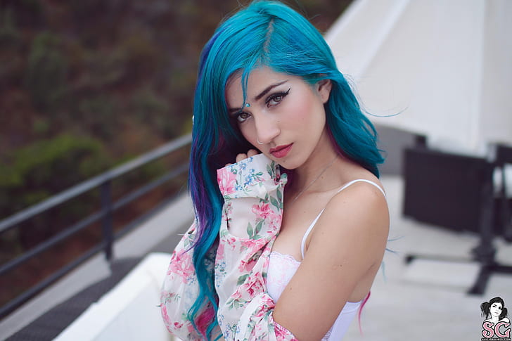 Blue Hair Goth Suicide Girl - Tumblr - wide 8