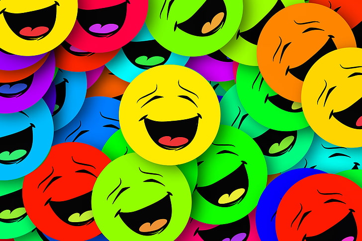 HD wallpaper: multicolored laughing emoji, smilies, smiles, colorful,  emotion | Wallpaper Flare