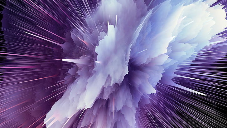 Particle explosion, Purple, HD, HD wallpaper
