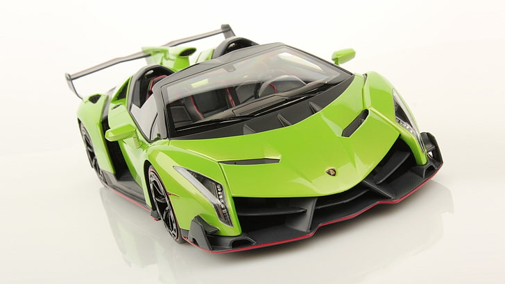 car, vehicle, green cars, Lamborghini Veneno, Lamborghini Veneno Roadster