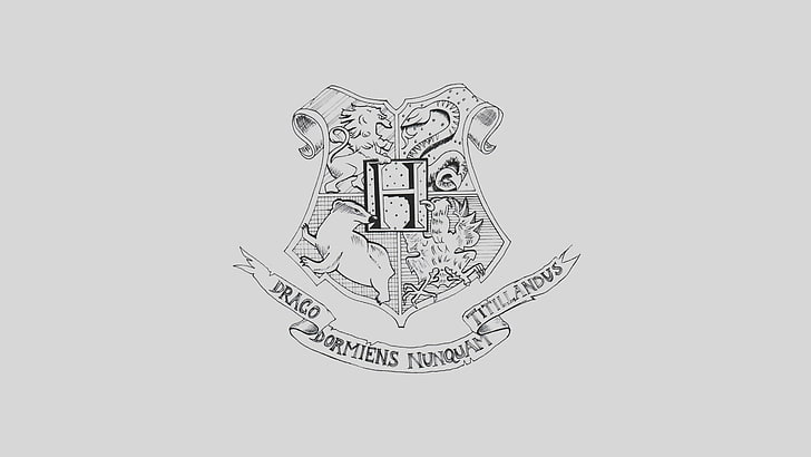 snake and lion logo clip art, Harry Potter, Hogwards, the coat of arms of Hogwarts, HD wallpaper