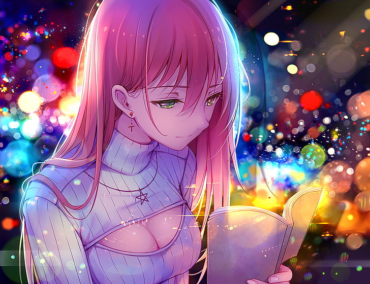 HD wallpaper pink haired female anime character female anime character in  white top  Wallpaper Flare