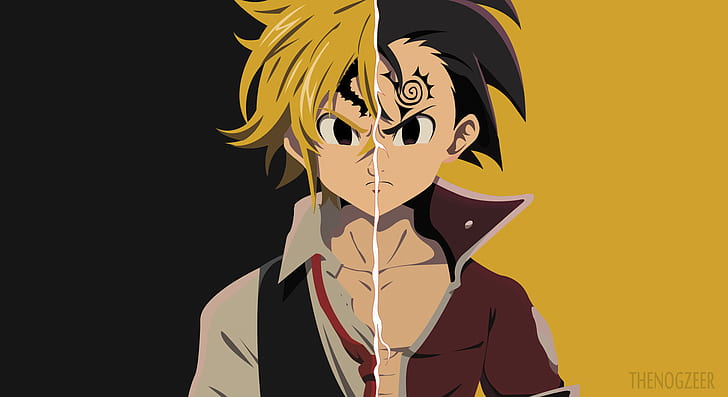 Anime, The Seven Deadly Sins, Angry, Black Eyes, Black Hair