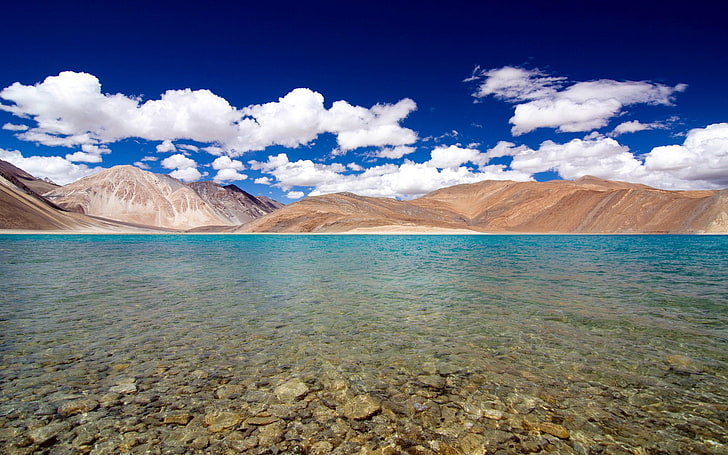 Lakes, Pangong Lake, China, Himalayas, India, Tibet, HD wallpaper