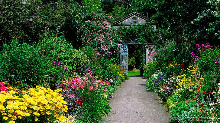 Walled Garden, Garnish Island, West Cork, Ireland, Flowers/Gardens, HD wallpaper