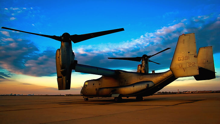 CV-22 Osprey, air vehicle, sky, transportation, airplane, mode of transportation, HD wallpaper