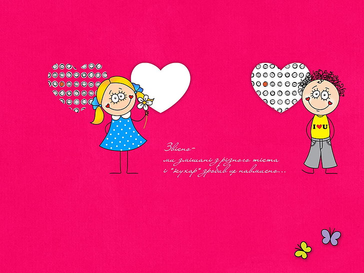 HD wallpaper: Cartoon Lovers With Heart, man and woman illustration, couple  | Wallpaper Flare