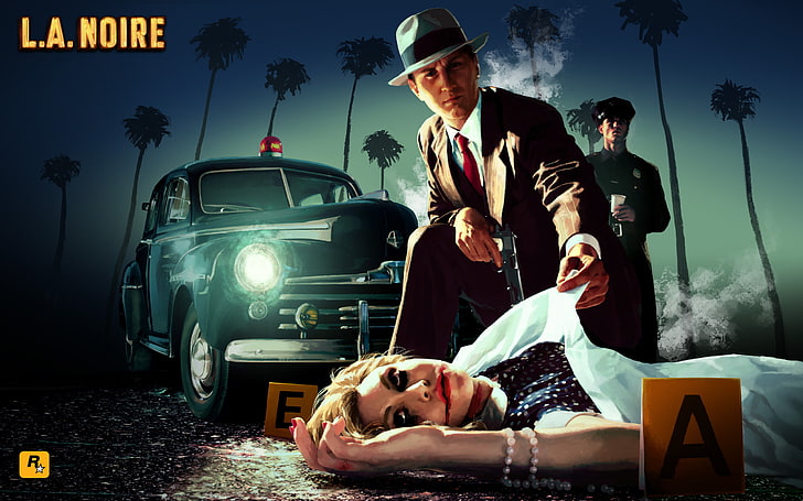 L.A. Noire digital wallpaper, murder, L. A. Noire, the scene