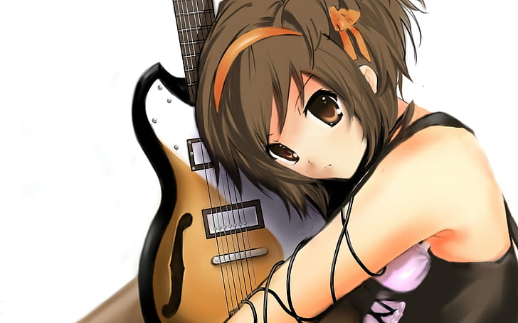 HD wallpaper: music the melancholy of haruhi suzumiya guitars soft shading  anime girls suzumiya haruhi 2560x160 Entertainment Music HD Art | Wallpaper  Flare