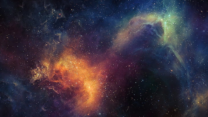 space, nebula, colorful, TylerCreatesWorlds, HD wallpaper