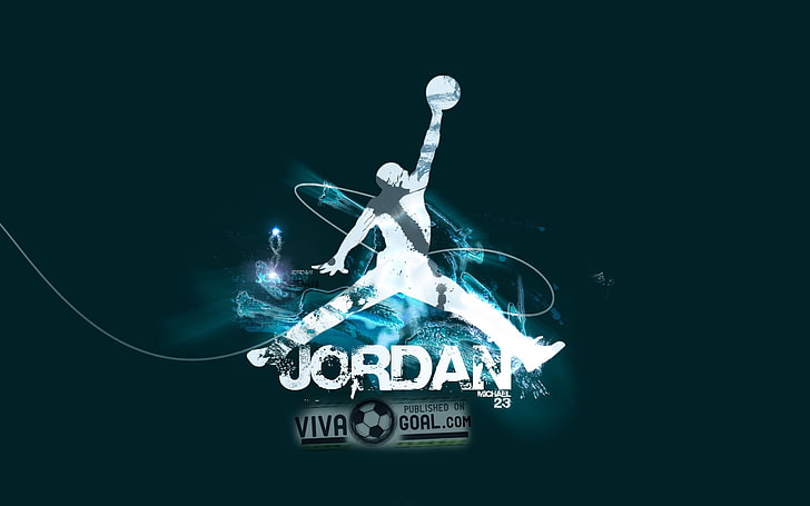 Air Jordan logo, michael jordan, basketball, sport, men, blue, HD wallpaper