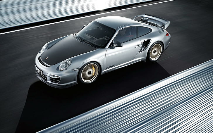 2011 Porsche 911 GT2 RS 2, silver and black coupe diecast, cars, HD wallpaper
