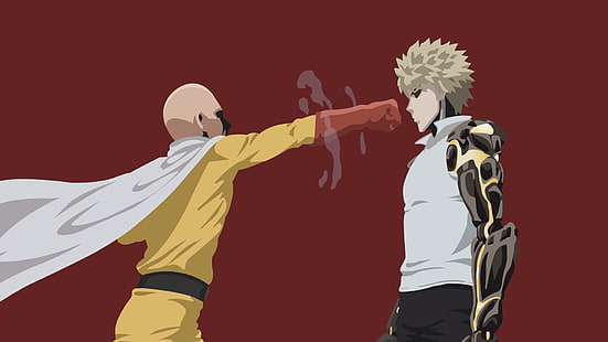 HD wallpaper: two male anime characters, One-Punch Man, Saitama, Genos,  artwork | Wallpaper Flare