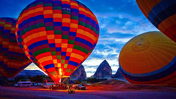 air balloons, cappadocia, ballons, transportation, hot air balloon, HD wallpaper