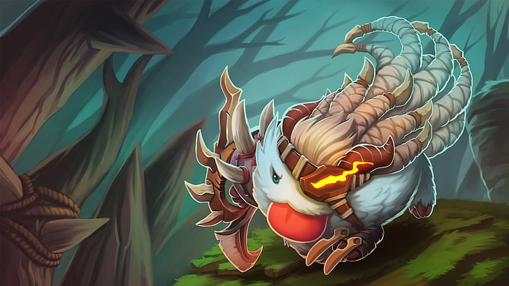 white and beige winged animal character digital wallpaper, League of Legends