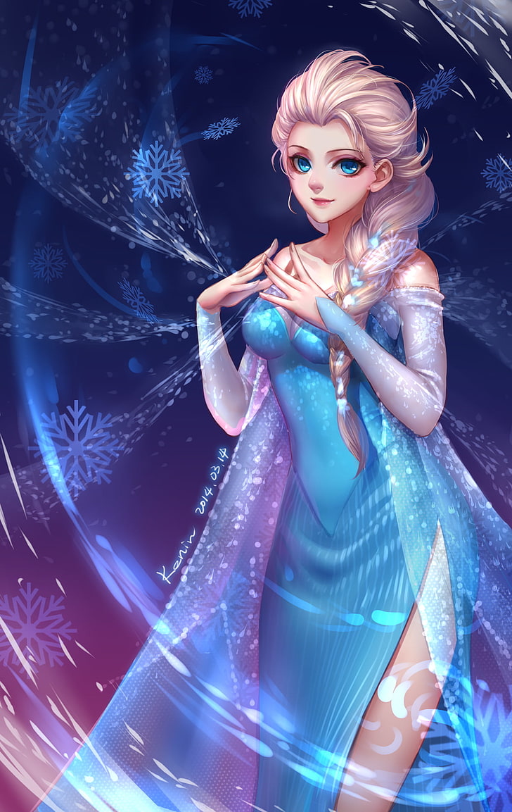 cartoon, Frozen (movie), Princess Elsa, fan art, women, fashion, HD wallpaper