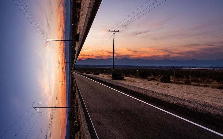 Sunset sky road artwork 2017 High Quality Wallpape.., transportation