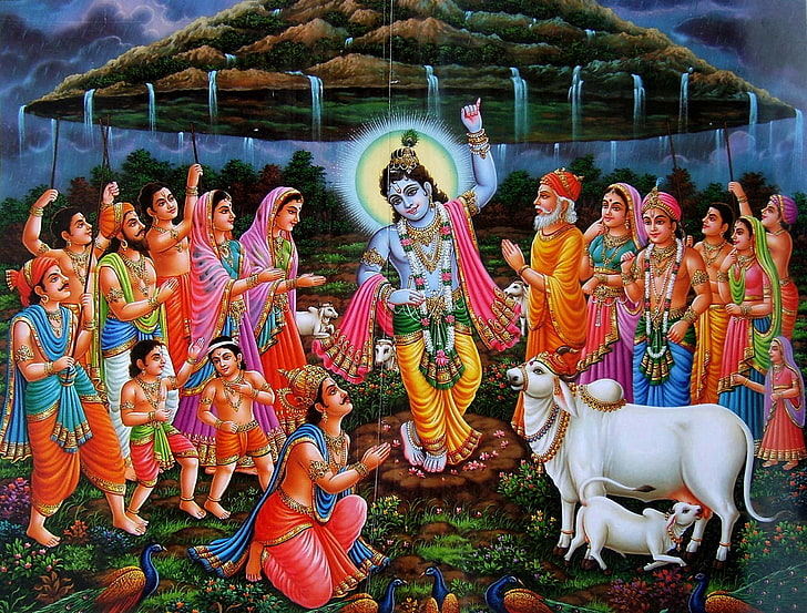HD wallpaper: Govardhan Puja, God, Lord Krishna, representation, art and  craft | Wallpaper Flare