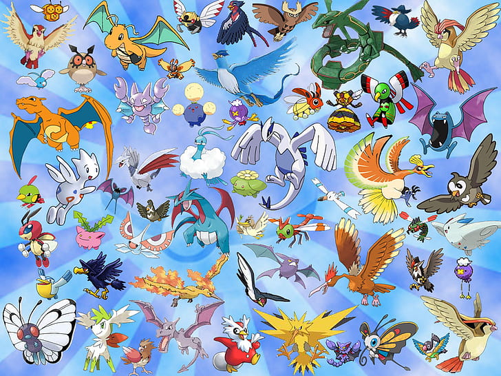 HD wallpaper: Video Games, Animals, Flying,Cute, Pokemon | Wallpaper Flare