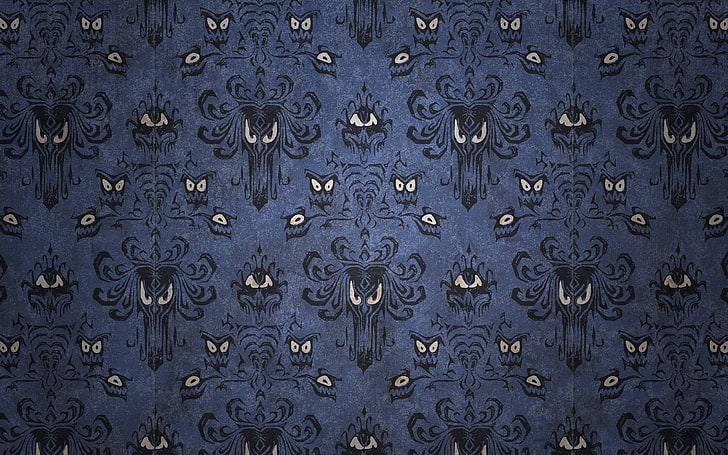 blue textile, Disney, Haunted Mansion, backgrounds, full frame, HD wallpaper