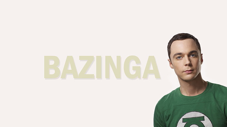 men's green and white Green Lantern crew-neck shirt, The big Bang theory, HD wallpaper