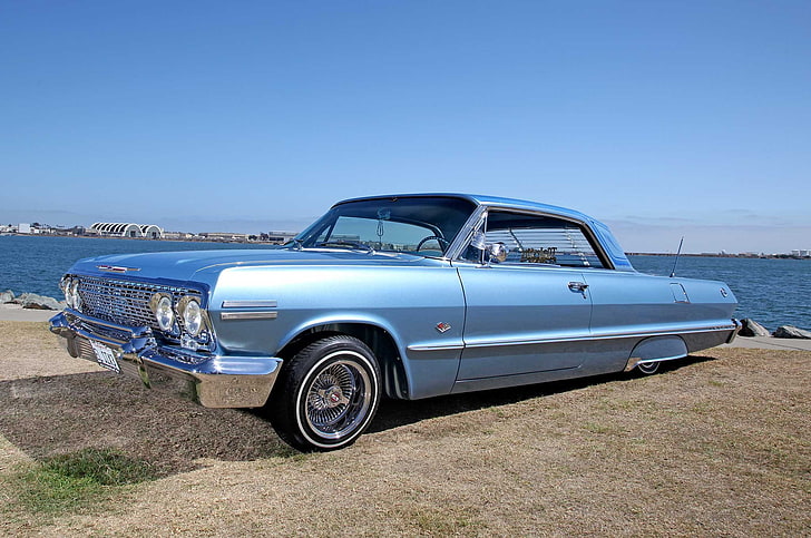 1963, chevrolet, custom, gangsta, hot, impala, lowrider, rod, HD wallpaper