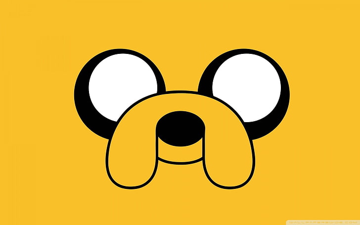black and yellow emoji illustration, dog, Jake, Adventure Time