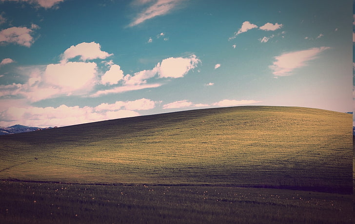 Bliss, landscape, Windows XP, sky, cloud - sky, scenics - nature, HD wallpaper