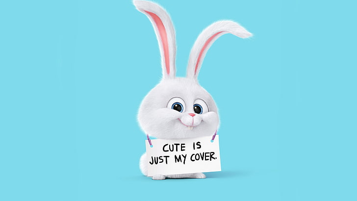 white rabbit holding cute is just my cover illustration, The Secret Life of Pets