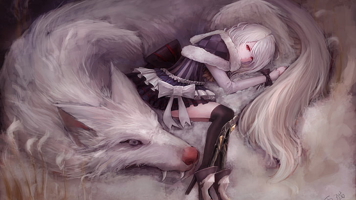 White Wolf Standing On The Ground Background, Pictures Of Anime Wolves  Background Image And Wallpaper for Free Download