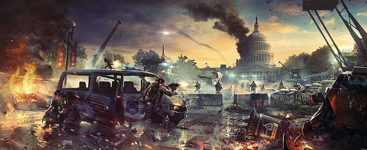 video games, Tom Clancy's The Division 2, smoke - physical structure, HD wallpaper