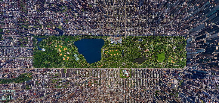 aerial photography of cityscape, New York City, USA, Central Park, HD wallpaper